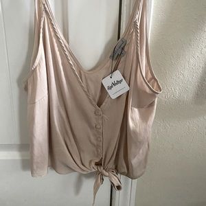 ⚡️super cute silk button down tank with tie ⚡️